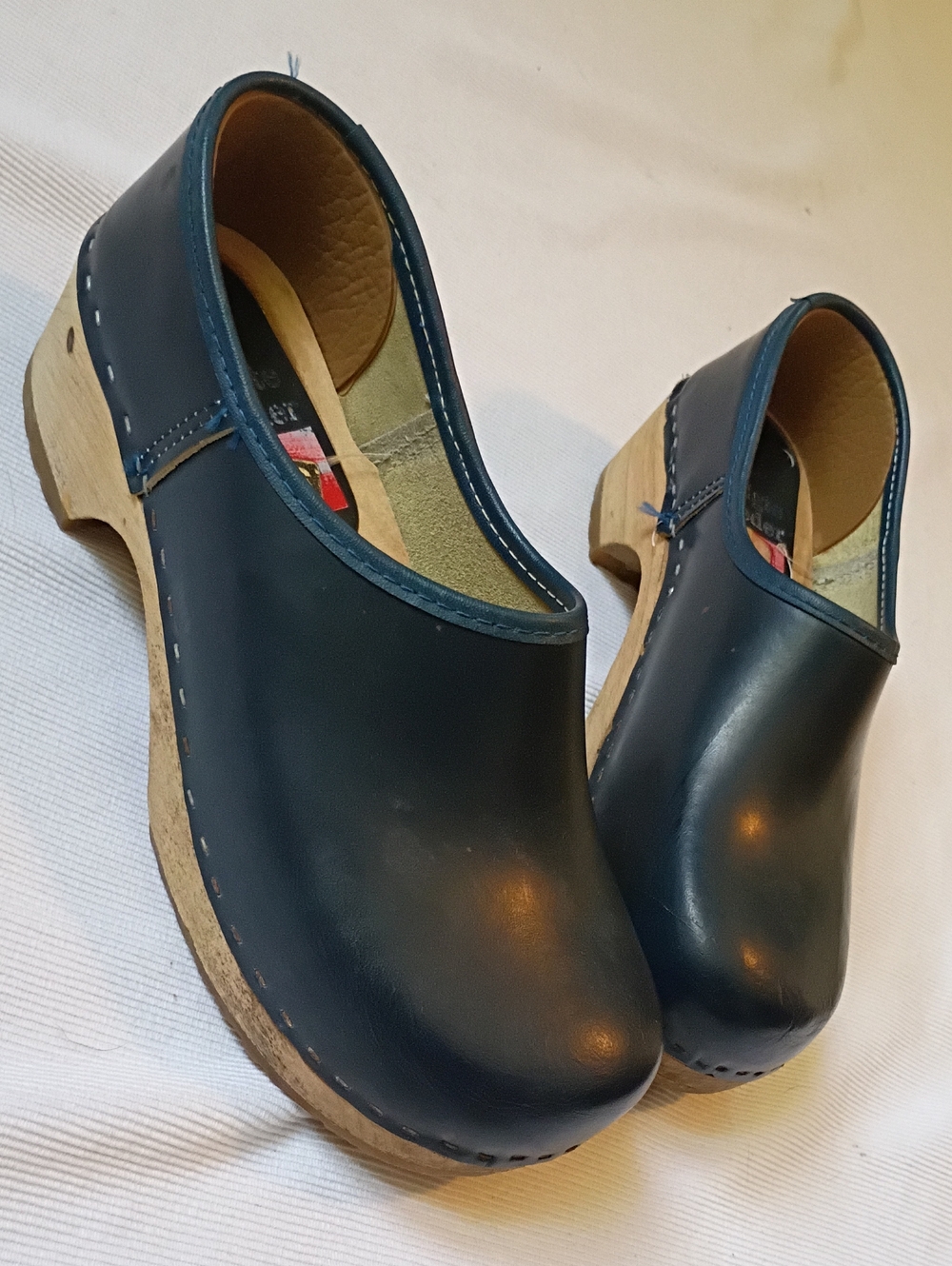ZEgte Laeder Classic Wood Denmark Clogs